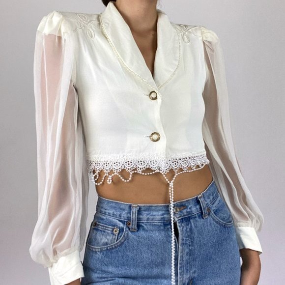 Free People Tops - Vintage 1960's Crop Top GoGo Blouse Boho Hippie